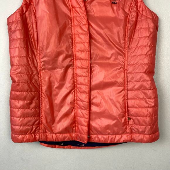 Fairway & Greene Ladies Coral Puffer Vest Golf Full Zip Snap Pockets Size Medium - Picture 4 of 11